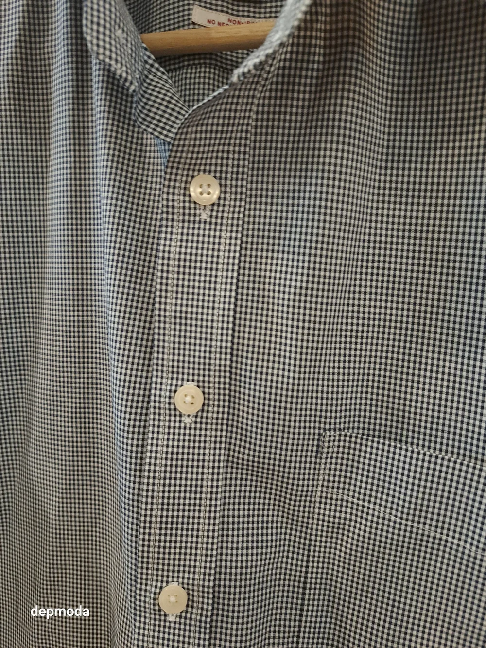 Merona Men's Non-iron -Gray Micro-Check Long Sleeve Dress Shirt size M